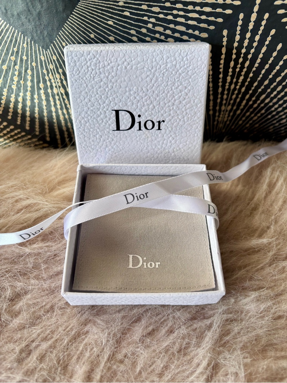 Dior Jewelry Gift Box set with Branded Ribbon, tissue and pouch